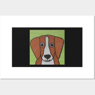 Whimsically Cute Beagle Portrait Posters and Art